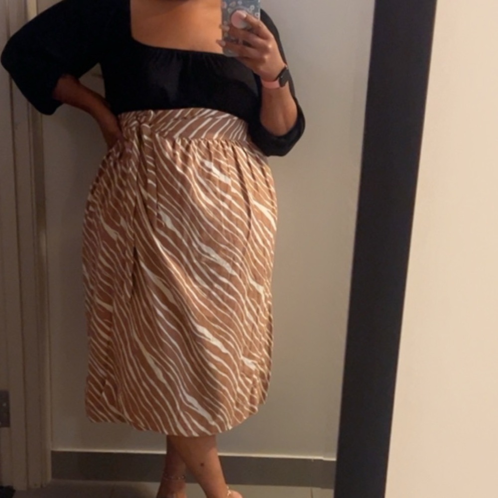 Striped Tan Skirt for Women